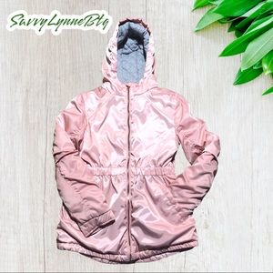 ME JANE Big Girls Waterproof Lined Hooded Jacket Pink 12